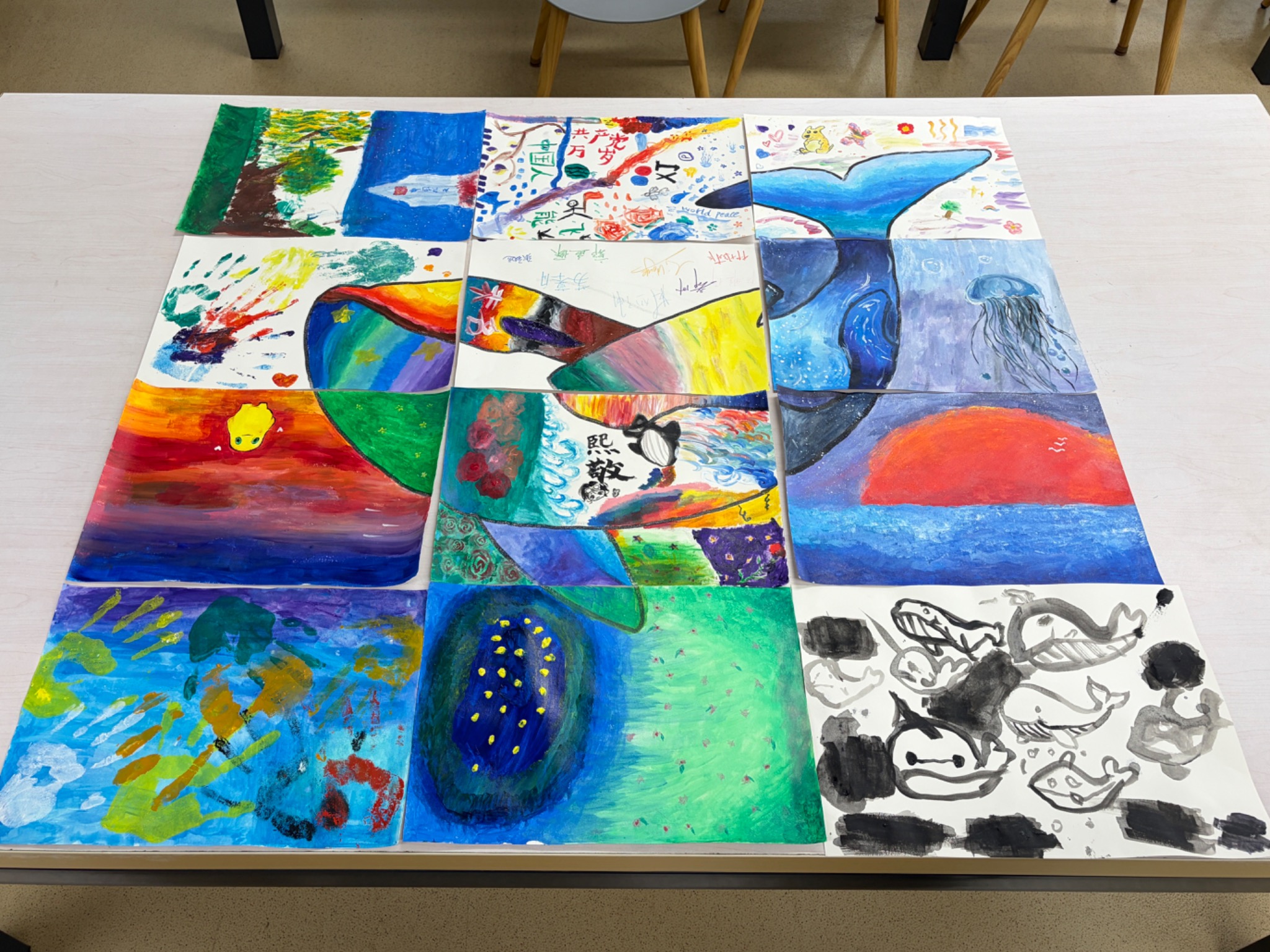 学生艺术作品拼贴
